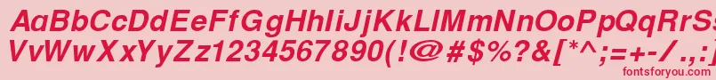 Czcionka CyrillichelvetBolditalic – czerwone czcionki na różowym tle