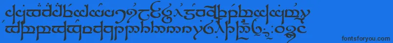 TengwarSindarin-Schriftart – Schwarze Schriften auf blauem Hintergrund