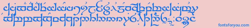 フォントTengwarSindarin – ピンクの背景に青い文字