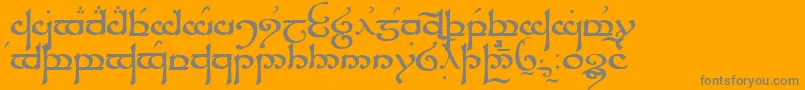TengwarSindarin-Schriftart – Graue Schriften auf orangefarbenem Hintergrund