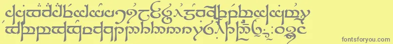 TengwarSindarin Font – Gray Fonts on Yellow Background