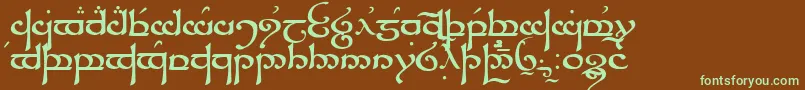 TengwarSindarin Font – Green Fonts on Brown Background