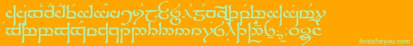 TengwarSindarin Font – Green Fonts on Orange Background