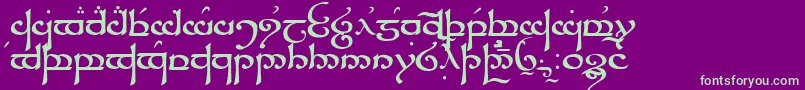 TengwarSindarin Font – Green Fonts on Purple Background