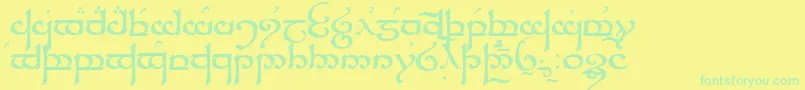 TengwarSindarin Font – Green Fonts on Yellow Background