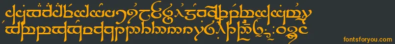 TengwarSindarin Font – Orange Fonts on Black Background