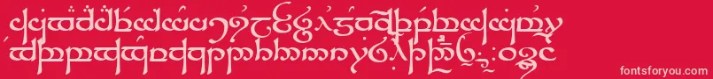 TengwarSindarin Font – Pink Fonts on Red Background