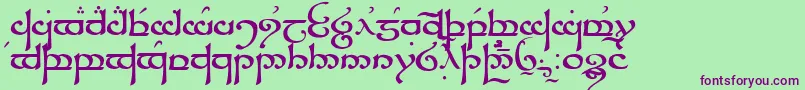 TengwarSindarin Font – Purple Fonts on Green Background