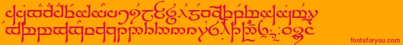 TengwarSindarin Font – Red Fonts on Orange Background