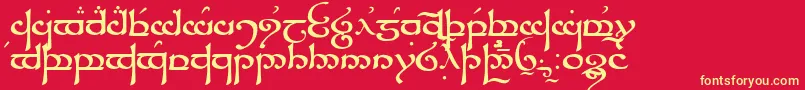 TengwarSindarin Font – Yellow Fonts on Red Background