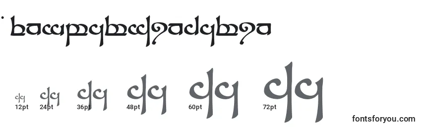 Размеры шрифта TengwarSindarin