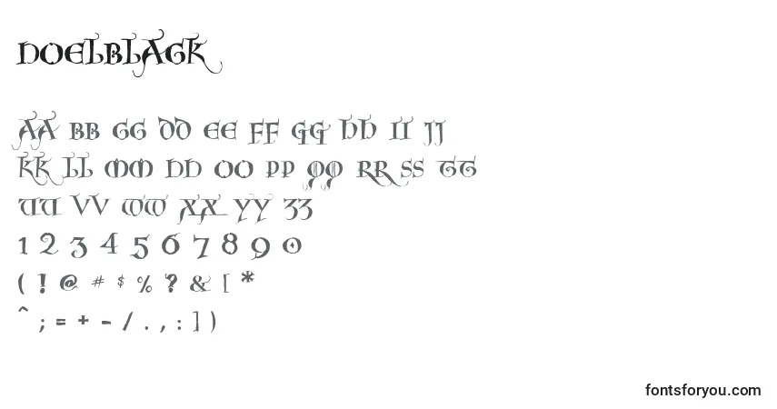 Czcionka Noelblack – alfabet, cyfry, specjalne znaki