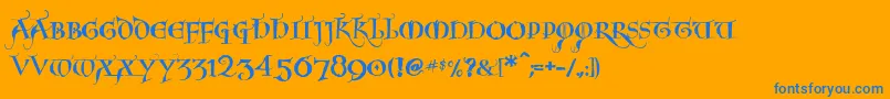 Noelblack Font – Blue Fonts on Orange Background