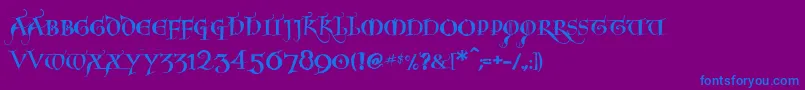 Noelblack Font – Blue Fonts on Purple Background