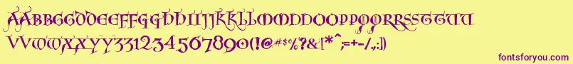 Noelblack Font – Purple Fonts on Yellow Background