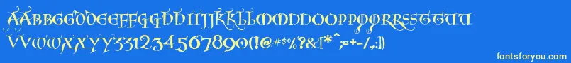 Noelblack Font – Yellow Fonts on Blue Background