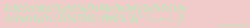 CommerceCondensedSsiCondensedItalic Font – Green Fonts on Pink Background