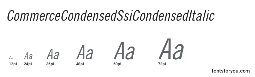 Размеры шрифта CommerceCondensedSsiCondensedItalic