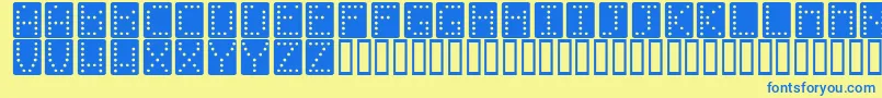 フォントDominoeffectnormal – 青い文字が黄色の背景にあります。
