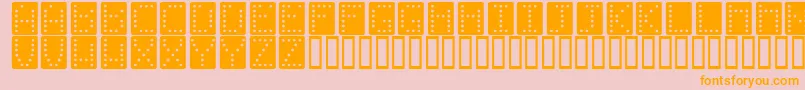 Fonte Dominoeffectnormal – fontes laranjas em um fundo rosa