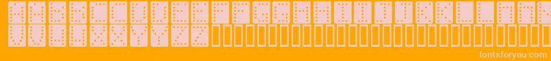 Dominoeffectnormal-Schriftart – Rosa Schriften auf orangefarbenem Hintergrund