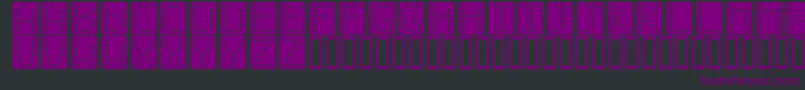 Dominoeffectnormal-Schriftart – Violette Schriften auf schwarzem Hintergrund