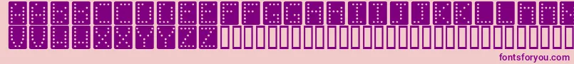 Dominoeffectnormal-fontti – violetit fontit vaaleanpunaisella taustalla