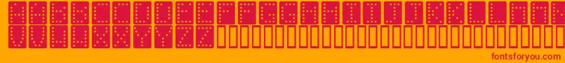 Dominoeffectnormal Font – Red Fonts on Orange Background