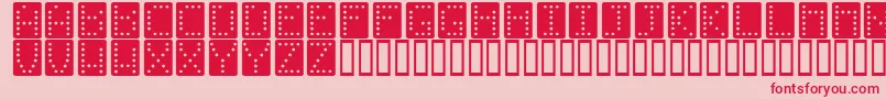 Fonte Dominoeffectnormal – fontes vermelhas em um fundo rosa