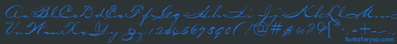 OceansideRegularDb Font – Blue Fonts on Black Background