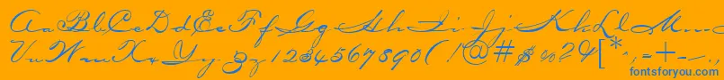 OceansideRegularDb Font – Blue Fonts on Orange Background