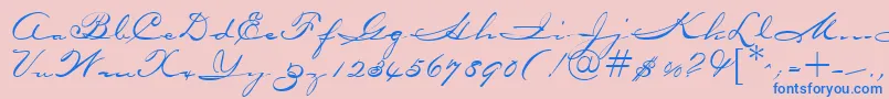 OceansideRegularDb Font – Blue Fonts on Pink Background