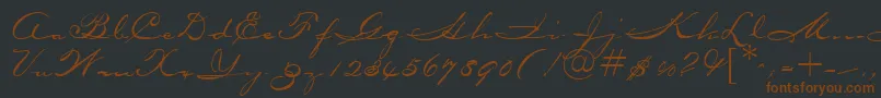 Шрифт OceansideRegularDb – коричневые шрифты на чёрном фоне