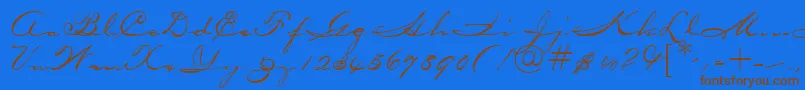 OceansideRegularDb Font – Brown Fonts on Blue Background