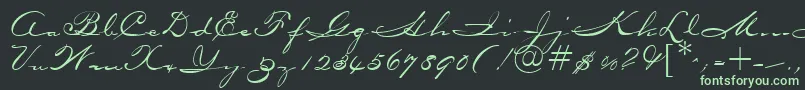 OceansideRegularDb Font – Green Fonts on Black Background