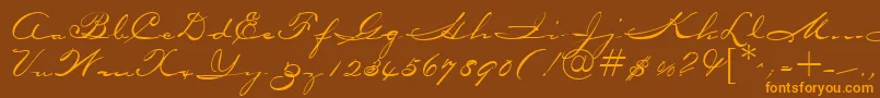 OceansideRegularDb Font – Orange Fonts on Brown Background