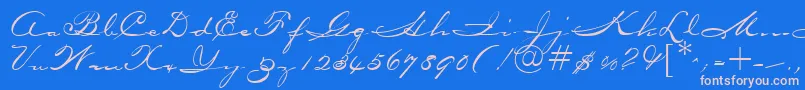 OceansideRegularDb-Schriftart – Rosa Schriften auf blauem Hintergrund