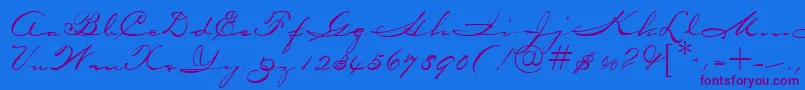 OceansideRegularDb-Schriftart – Violette Schriften auf blauem Hintergrund