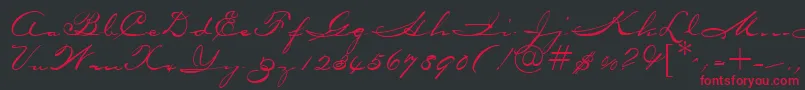 OceansideRegularDb-Schriftart – Rote Schriften auf schwarzem Hintergrund