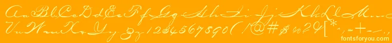 OceansideRegularDb Font – Yellow Fonts on Orange Background