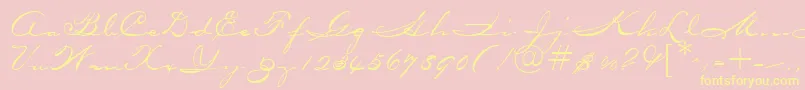 OceansideRegularDb Font – Yellow Fonts on Pink Background