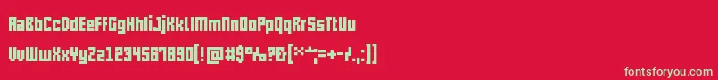 Pxlxxl Font – Green Fonts on Red Background