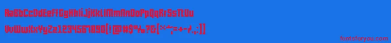 Pxlxxl-fontti – punaiset fontit sinisellä taustalla
