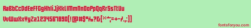 Pxlxxl Font – Red Fonts on Green Background