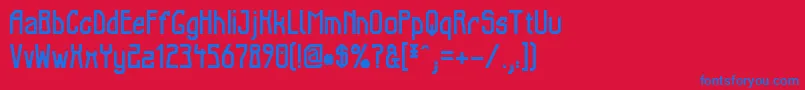 ElbTunnel Font – Blue Fonts on Red Background