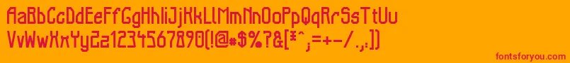 フォントElbTunnel – オレンジの背景に赤い文字