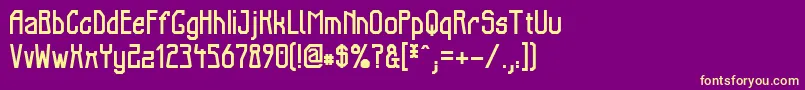 ElbTunnel Font – Yellow Fonts on Purple Background