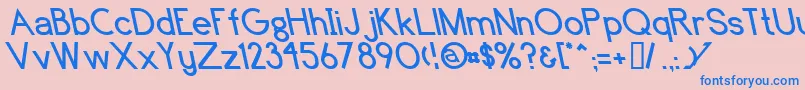 Endangered Font – Blue Fonts on Pink Background