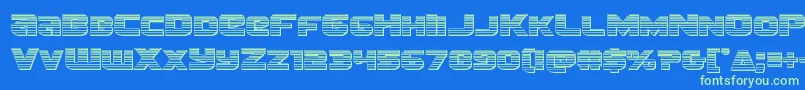 Terranchrome Font – Green Fonts on Blue Background