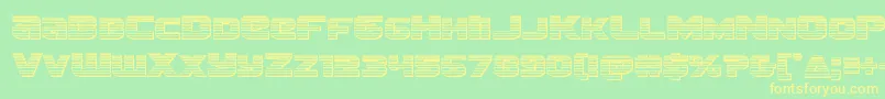 Terranchrome Font – Yellow Fonts on Green Background